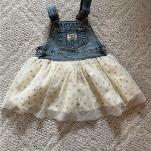 OshKosh B'gosh Blue Denim and Cream Tulle Dress
